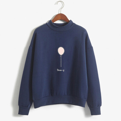 

Starmoon Women O-Neck Solid Color Balloon Pattern Long Sleeve Plus Velvet Sweatshirt