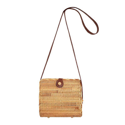 

Straw Shoulder Handbags Summer Beach Rattan Women Box Crossbody Casual Bags