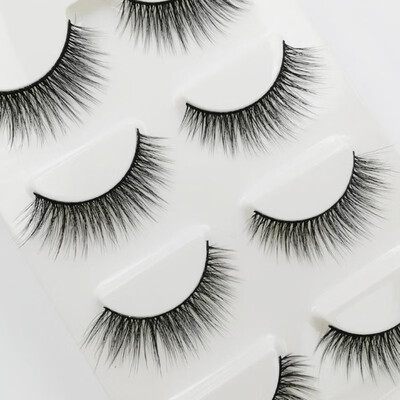 

4 Pairs Natural Long Thick False Eyelashes 3D Mink Lashes Extension Eyelash