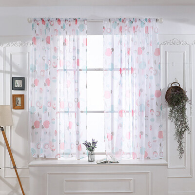

Toponeto Leaves Sheer Curtain Tulle Window Treatment Voile Drape Valance 1 Panel Fabric