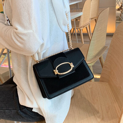 

2019 popular bag female new wave Korean version of the wild texture Messenger bag chain bag simple fashion small square bag