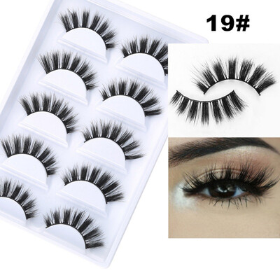 

5 Pairs 3D Mink Hair False Eyelashes NaturalThick Long Eye Lashes Wispy Makeup Beauty Extension Tools