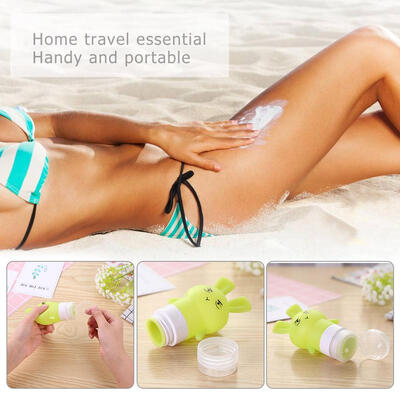 

75ml Cute Rabbit Empty Silicone Squeeze Bottle Lotion Bath Travel Container