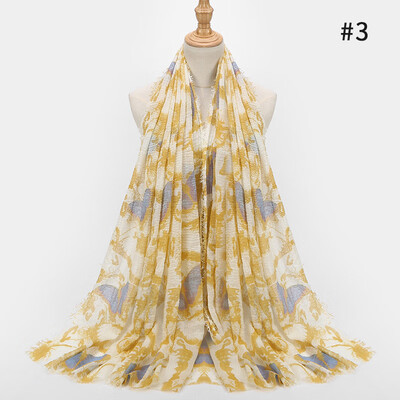 

2018 cotton retro line small clear new graffiti butterfly print cotton&linen scarf scarves dual-use wild models