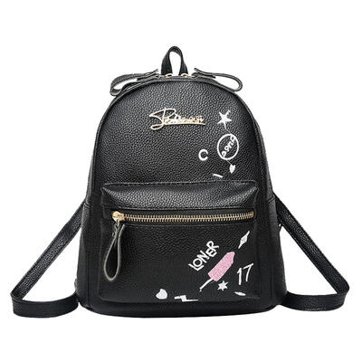 

Women Small Backpack PU Leather Floral Print Travel School Shoulder Bags