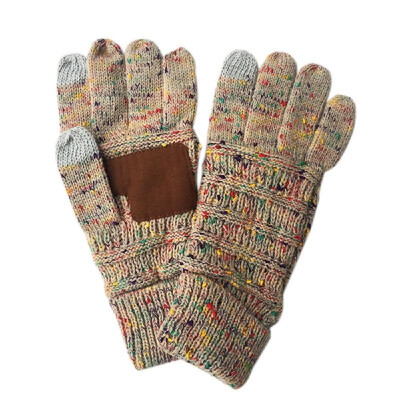

Winter Warm Soft Knitted Fullfinger CC Gloves Anti-Slip Touch Screen Smart Cellphone Finger Tips Mittens Thermal Glove