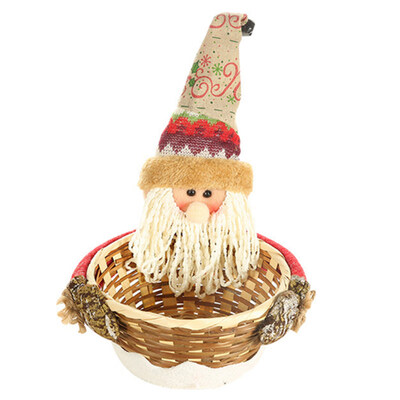 

Christmas Elk Santa Snowman Shape Candy Gift Basket Storage Box Home Party Decor