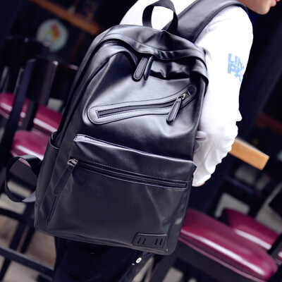 

Recreational Shoulder Bag Mens Backpack Korean Edition College Students Backpack Mens Travel Computer Mens Bag PU Fashion Cort
