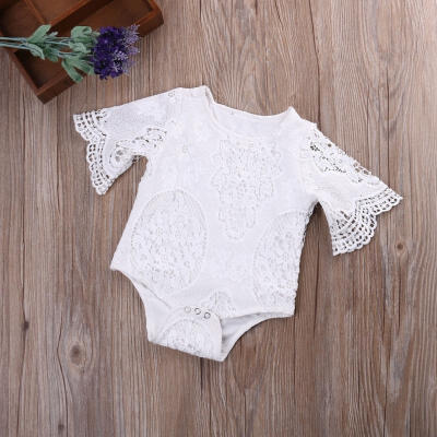 

Newborn Baby Girl Lace Floral Romper Jumpsuit Bodysuit Outfits Summer Sunsuit