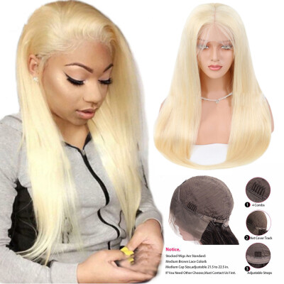 

〖Follure〗Womens Fashion Front lace Wig Beige Synthetic Hair Long Wigs Wave straight Wig