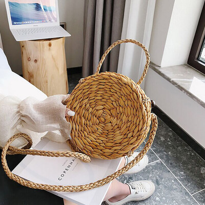 

Tailored Women New Advanced Sense Hand Woven Small Round Bag Messenger Shoulder Bag