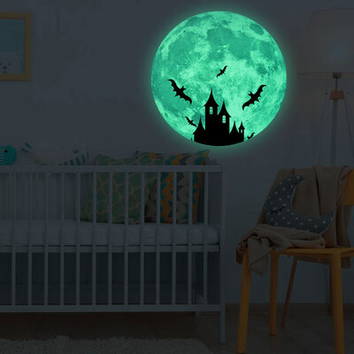 

Toponeto Luminous Moon Removable Wall Sticker Home Halloween Decoration