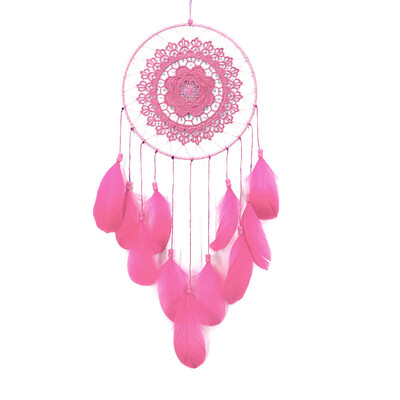 

Toponeto Handmade Lace Dream Catcher Feather Bead Hanging Decoration Ornament Gift