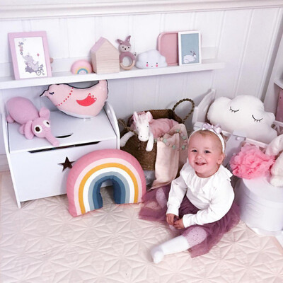 

Cute Rainbow Soft Pillow Toys Children Sleeping Appease Soothing Baby Huggable Pillow Decor