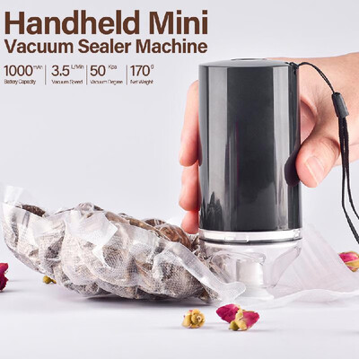 

Handheld Mini Vacuum Sealer Machine Cordless USB Rechargeable Vacuum Sealing System Food Storage Saver with 10 Reusable Zipper Bag