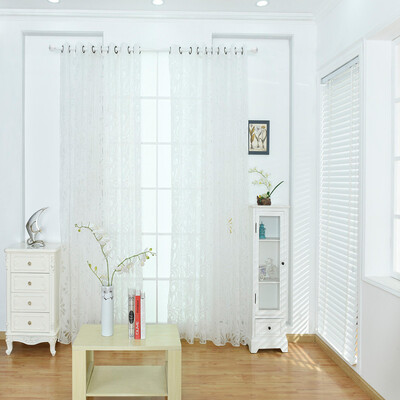 

Gobestart New Simple Rural Style Bubble Cut Flower Shape Curtain Curtain