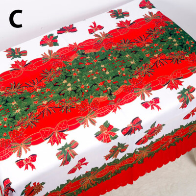 

Gobestart Christmas Polyester Printed Tablecloth Christmas Table Antifouling Tablecloth