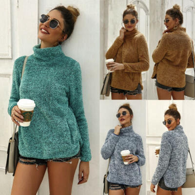 

Womens Casual Fleece Fur Pullover Jacket Outerwear Tops Winter Warm Fluffy Coat