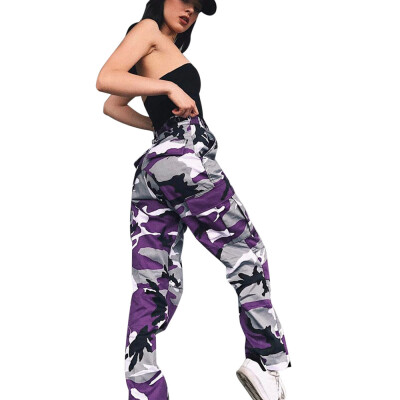 

Tailored Women Sports Camo Cargo Pants Outdoor Casual Camouflage Trousers Jeans GYL