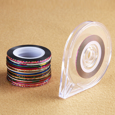 

30 Rolls Mixed Colors Nail-Striping Art Tape Line Sticker DIY Decal with 1Pc Free Tape Case Holder Tool