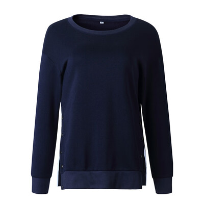

Women Autumn Fashion Concise All-match Solid Color Loose Long Sleeve Personality Casucal Hoodie