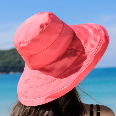 

Hat Female Summer Outing Hat Corner Sunshade Sunscreen Foldable Sunhat Summer Seaside Size Zipper Cap