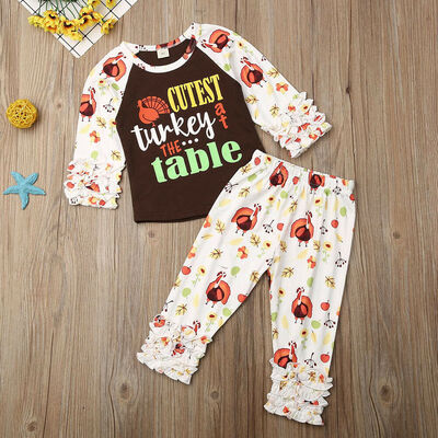 

2pcs Newborn Toddler Infant Baby Girl Clothes T-shirt TopsLong Pants Outfit Set