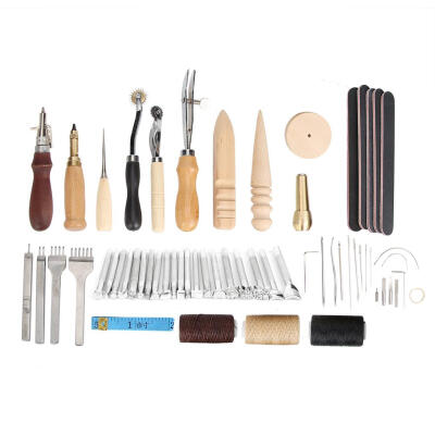 

59pcs DIY Tools Handmade Leather Suits Set Belt Puncher Device Hand Tool