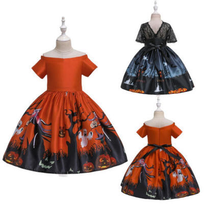 

US Baby Kids Girl Party Bow Princess Dress Flower Halloween Formal Tutu Dresses