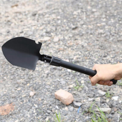 

Multifunction 4 In 1 Military Tactical Portable Folding Camping Small Shovel Survival Spade Garden Tool-Black