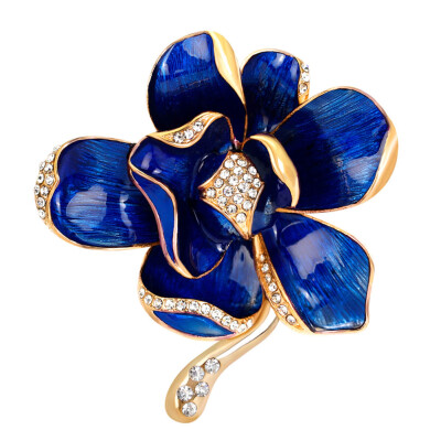 

4 Colors Fashion Elegant Flower Brooches for Women Alloy Material Enamel Brooch Pin Dress Coat Badges Fine Jewelry