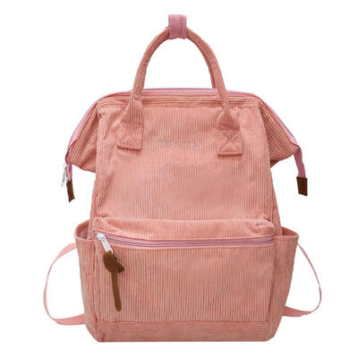 

Solid Color Travel Backpacks Corduroy Women Large School Top-handle Bags