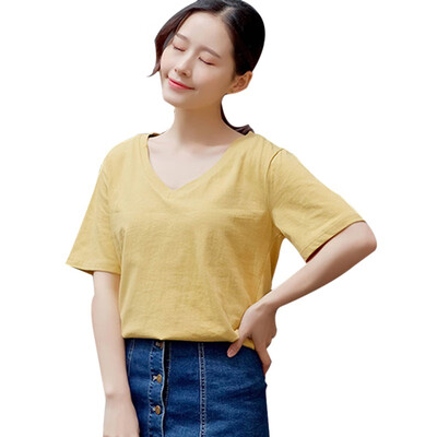 

Womens O-Neck Solid Short Sleeve Loose T-Shirt