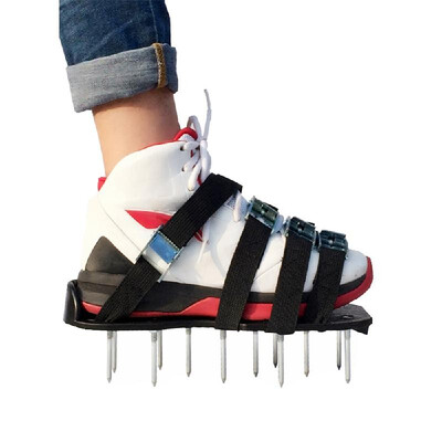 

Lawn Aerator Shoes 22" Spike Aerating Sandals with Adjustable 4 Metal Buckle Straps 26 Steel Metal Spikes Effective Tool for Aera