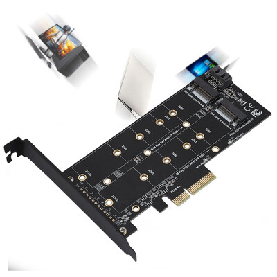 

Greensen PCI-E 4X to M2 NVMe SSD NGFF Adapter Card B-keyM-key Expansion Dual InterfaceAdapter Card PCI-E Expansion Card