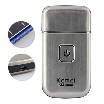 

KEMEI KM-5088 USB Rechargeable Single Blade Electric Shavers Portable Stainless Steel Razors