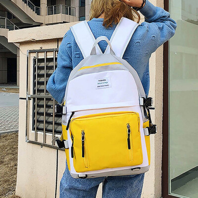 

Tailored Couple Travel Bag Contrast Color Nylon Shoulder Bag Student Casual Backpack