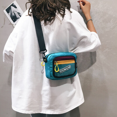 

Net red small bag female 2019 new texture wild natural small square bag Korean student canvas shoulder Messenger bag