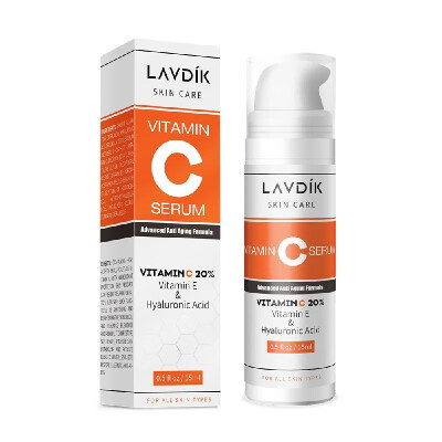 

LAVDIK 15ml Natural Organic Vitamin C Serum Hyaluronic Acid Moisturizing Anti Aging Facial Vitamins Skin Care