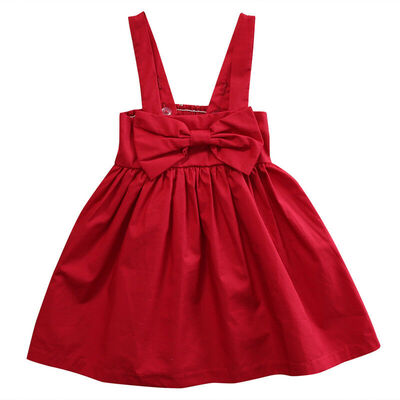 

Newborn Baby Girl Kid Red Sundress Bowknot Short Dress Outfit Dresses 0-3YEAR