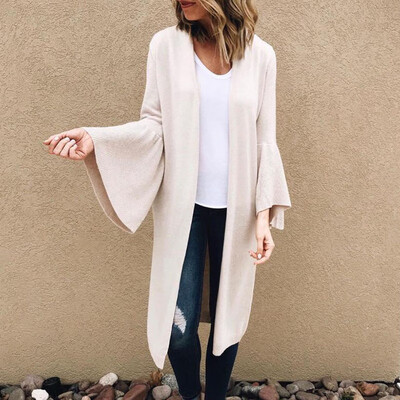 

Fashion Womens Long Sleeve Cardigan Sweater Casual Outwear Coat Jacket Khaki