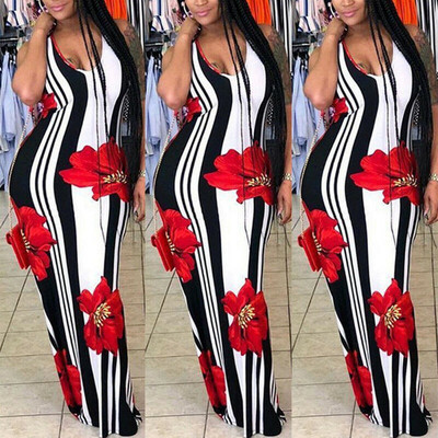 

Fashion Beauty Women Boho Flower Long Maxi Dress Evening Cocktail Party Beach