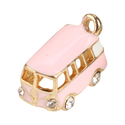 

Three-dimensional Bus With Diamond Pendant Drop Oil Alloy Pretty Vintage