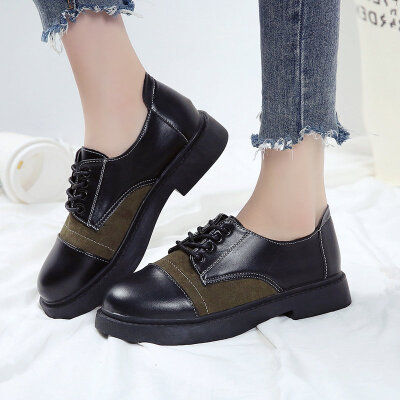 

Autumn British style retro student shoes womens casual Joker Harajuku black shoes tide