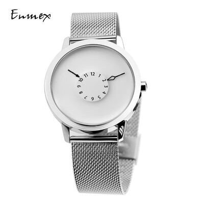 

Subversive second hand creative wristwatch when translating holiday gift Enmex inverted pointer concise watch