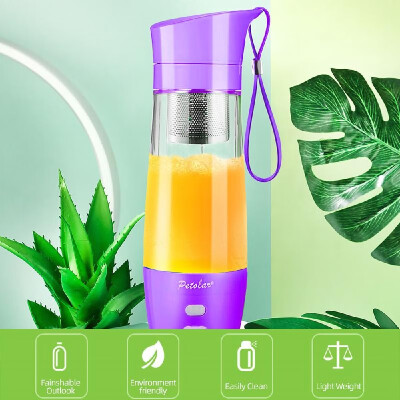 

Mini Juicer Cup 430ml Fruit Juice Mixer Travel Blender with Stainless Steel 2-Blades USB Rechargeable