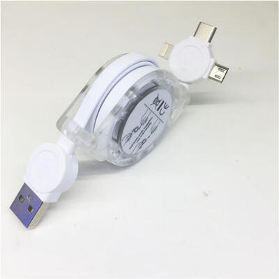 

3-in-1 Charge Cable Type C Micro USB Lightning Retractable Charger Cord -1m