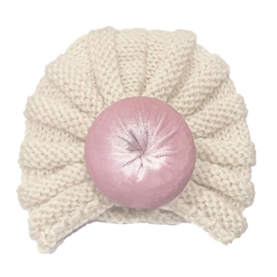 

Newborn Baby Boy Girl Knitted Turban Pom Hat Winter Warm Beanie Head wear Cap New Fashion Children Hat For Girls