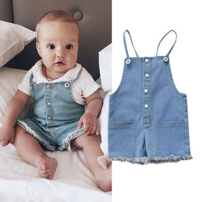 

Cute Newborn Baby Girls Denim Romper Bodysuit Jumpsuit Pants Outfits Set Clothes