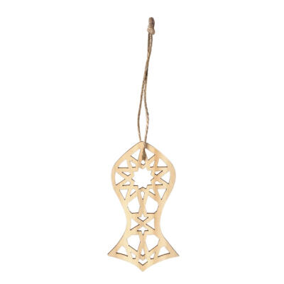 

10pcs Muslim Ramadan Eid Mubarak Hollow Pendants DIY Wood Hanging Ornament